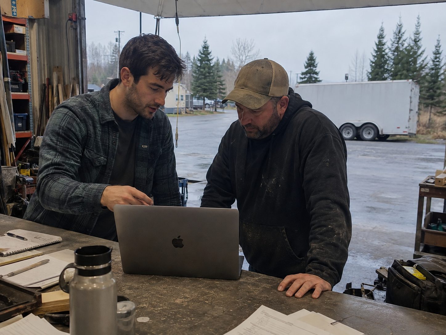 Idaho Business Metrix founder meeting with a local service business owner at their shop