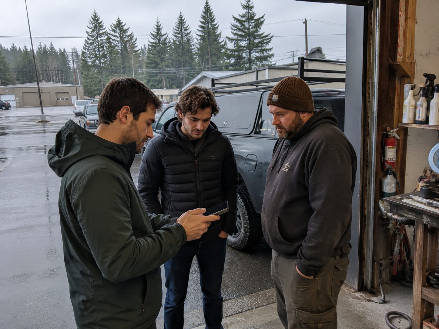 Idaho Business Metrix founder talking with a client outside their shop